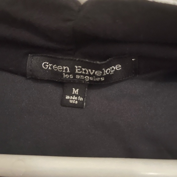 Black with faux leather Green Envelope los angeles Tank Top - Picture 4 of 6